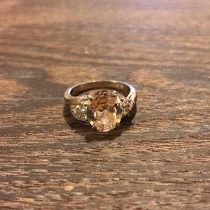 Sterling Silver/Peach Champagne/Morganite Ring